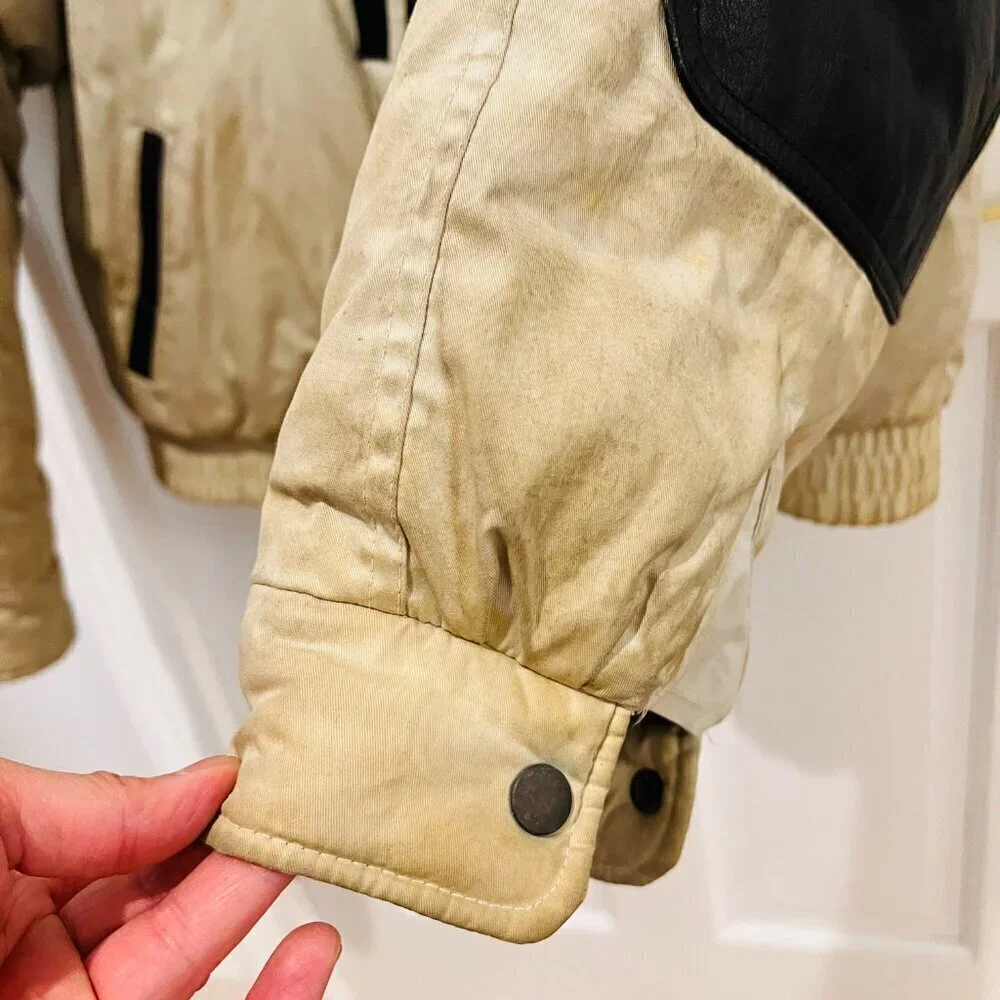 Vintage Penfield Distressed Down Puffer Jacket Coat with Leather Elbow Patches L